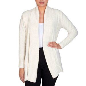 Seven7 Antique White Super Soft Cozy Chenille Cardigan Sweater Sz M